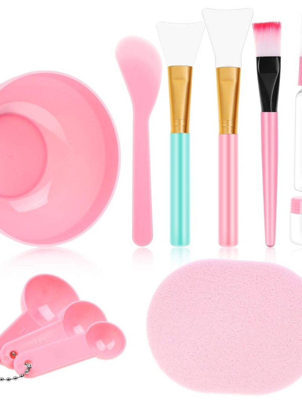 11 Pcs DIY Facial mask Mixing Tool Kit with Bowl Stick Spatula Silicone Brush Sp